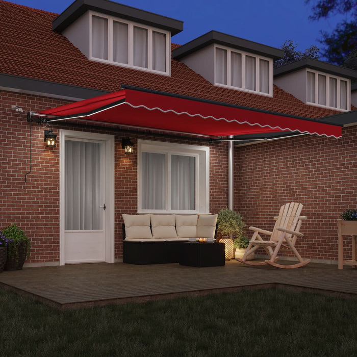 Marciză retractabilă automată cu LED roșie 400x300 cm, ViaXL Material de înlocuire pentru marciză de 4x3 m roșie - WALTI WALTI