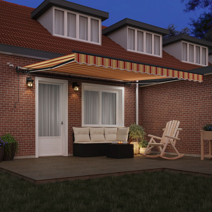 Markiză retractabilă automată cu LED galben și portocalie 400x300 cm - WALTI WALTI
