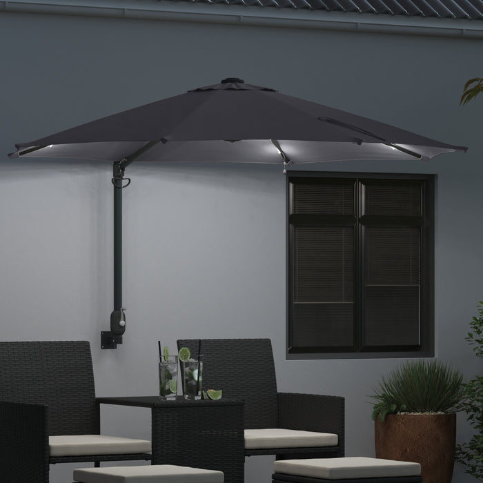 Umbrelă de Grădină Montată pe Perete cu LED-uri Antracit 248 cm - WALTI WALTI