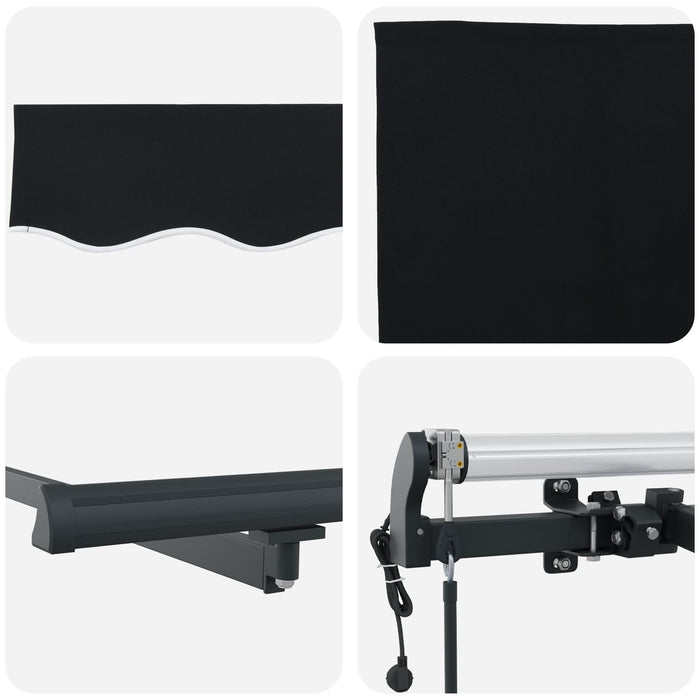 Marchiză retractabilă automatică vidaXL Negru 400x300 cm, Material de schimb pentru marchiză vidaXL pentru cadru de 4x3 m Negru - WALTI WALTI