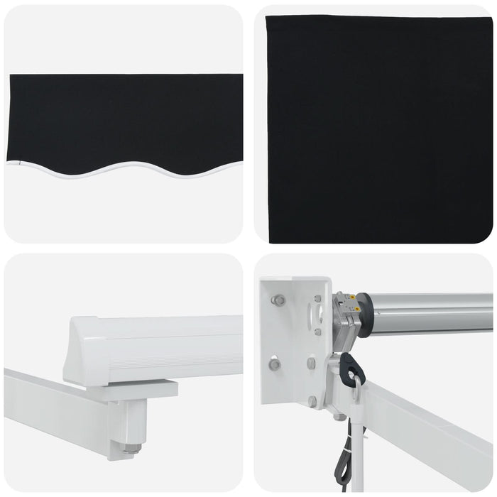 Marchiza retractabilă automată vidaXL Negru 350x250 cm, Material de înlocuire pentru marchiză vidaXL pentru cadru de 3.5x2.5 m Negru - WALTI WALTI