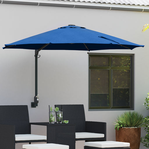 Parasol de grădină montat pe perete cu LED-uri Albastră Azurie 248 cm - WALTI WALTI