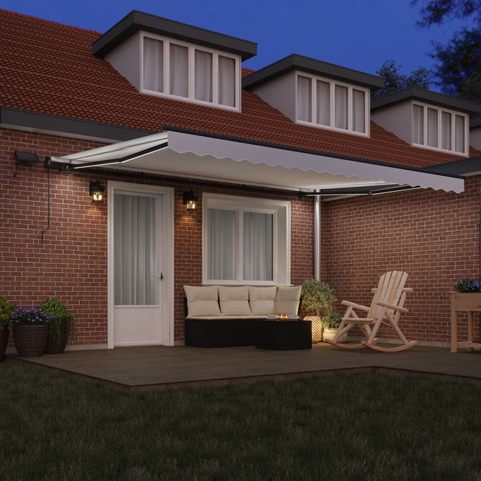 Marchiză manuală retractabilă cu LED Alb 450x300 cm, vidaXL Material de înlocuire pentru marchiză de 4.5x3 m Alb - WALTI WALTI