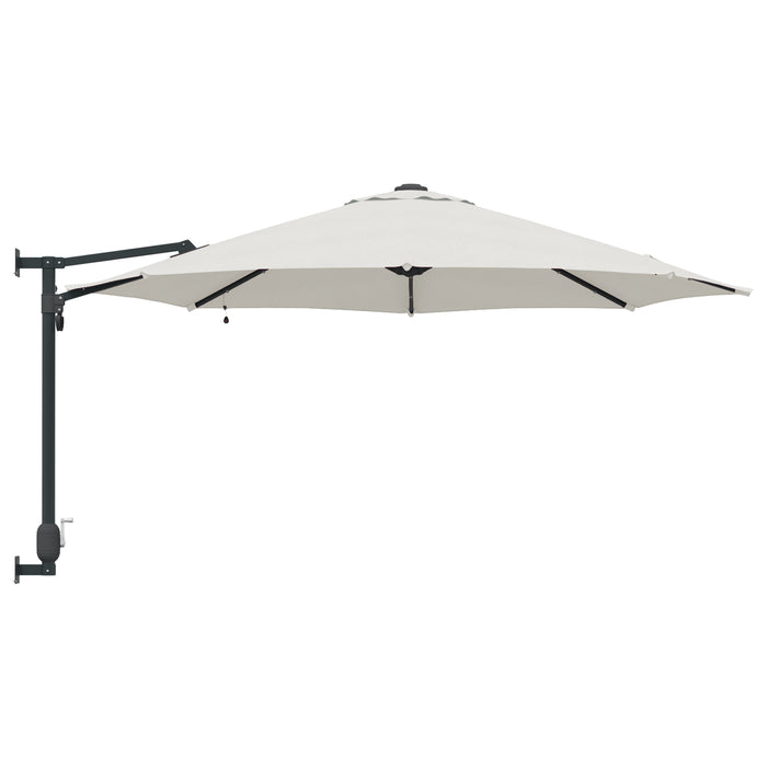 Umbrelă de Grădină Montată pe Perete cu LED-uri Bej 248 cm - WALTI WALTI
