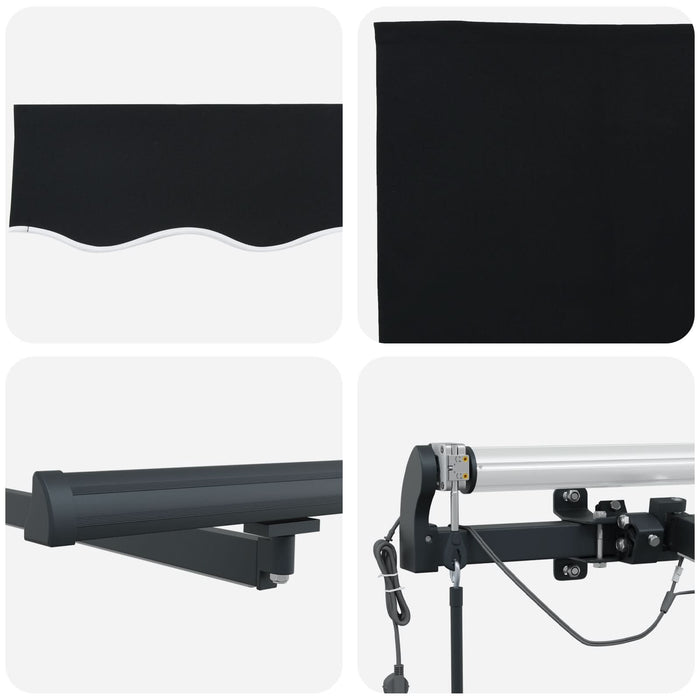 Marchiză retractabilă automată cu LED neagră 400x300 cm, vidaXL Material de înlocuire pentru marchiză 4x3 m neagră - WALTI WALTI