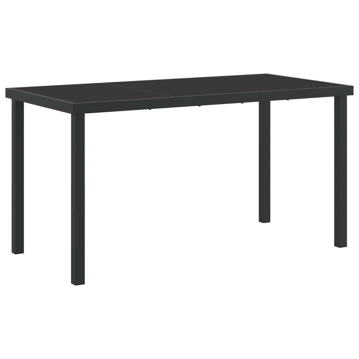 Set de masă pentru grădină cu perne - poliratan maro, vidaXL Masă de grădină neagră 140x80x73 cm - Sticlă securizată - WALTI WALTI
