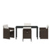 Set de masă pentru grădină cu perne - poliratan maro, vidaXL Masă de grădină neagră 140x80x73 cm - Sticlă securizată - WALTI WALTI