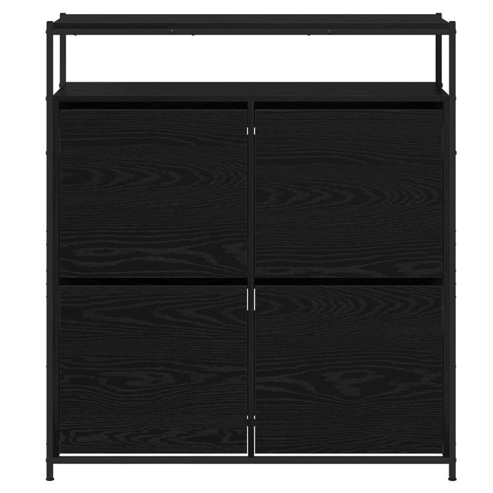 Cabinet pentru pantofi cu 4 sertare flip Black Oak 100x34x112 cm - WALTI WALTI