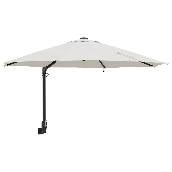 Umbrelă de Grădină Montată pe Perete cu LED-uri Bej 248 cm - WALTI WALTI