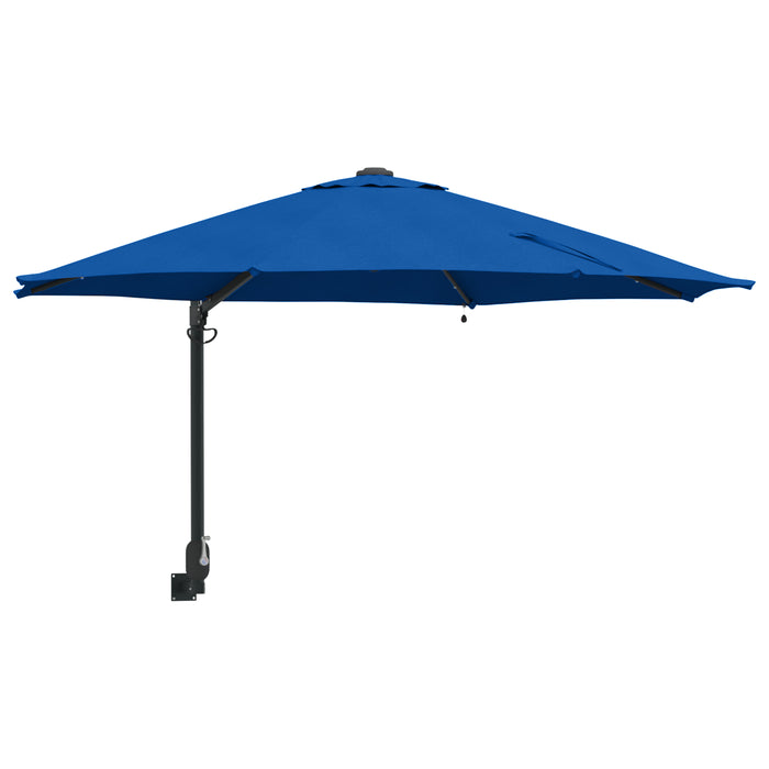 Parasol de grădină montat pe perete cu LED-uri Albastră Azurie 248 cm - WALTI WALTI