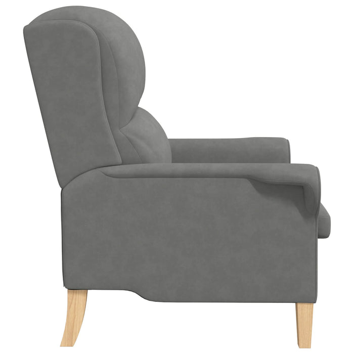 Fotoliu gri închis Gri închis Țesătură și lemn Standard Ergonomic - WALTI WALTI