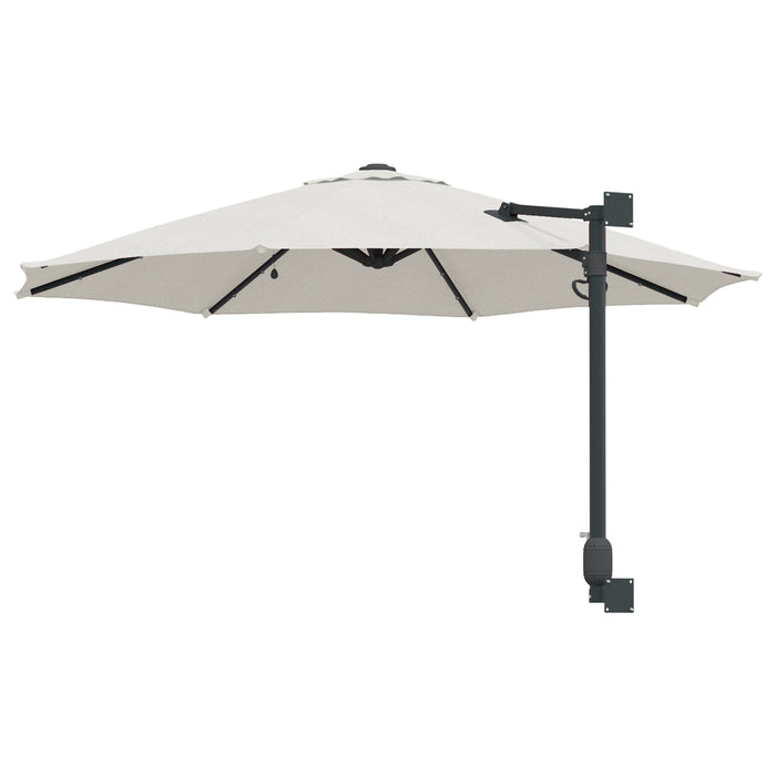 Umbrelă de Grădină Montată pe Perete cu LED-uri Bej 248 cm - WALTI WALTI