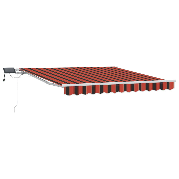 Marchiză retractabilă manuală cu LED Portocalie și Maro 300x250 cm - WALTI WALTI