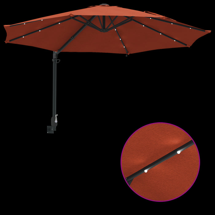 Umbrelă de grădină montată pe perete cu LED-uri Teracotă 248 cm - WALTI WALTI