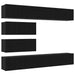 Set de 10 Piese pentru Cabinet TV - Montat pe Perete din Lemn Prelucrat Stejar Negru - WALTI WALTI