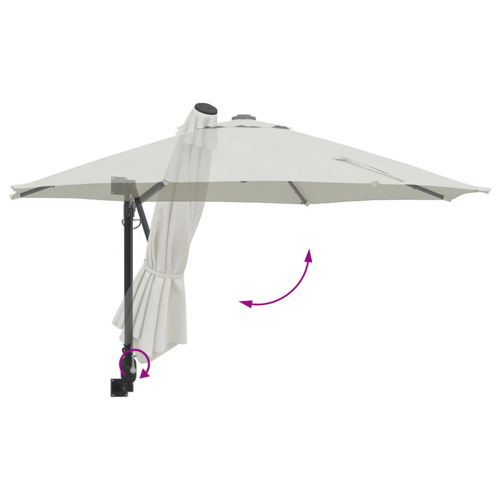 Umbrelă Cantilever Bej Poliester, Aluminiu Mare Pliabilă - WALTI WALTI