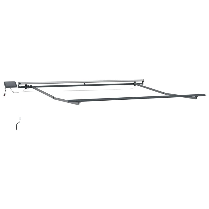 Marchiză manuală retractabilă cu LED neagră 300x250 cm, vidaXL material de înlocuire pentru marchiză 3x2.5 m cadru negru - WALTI WALTI