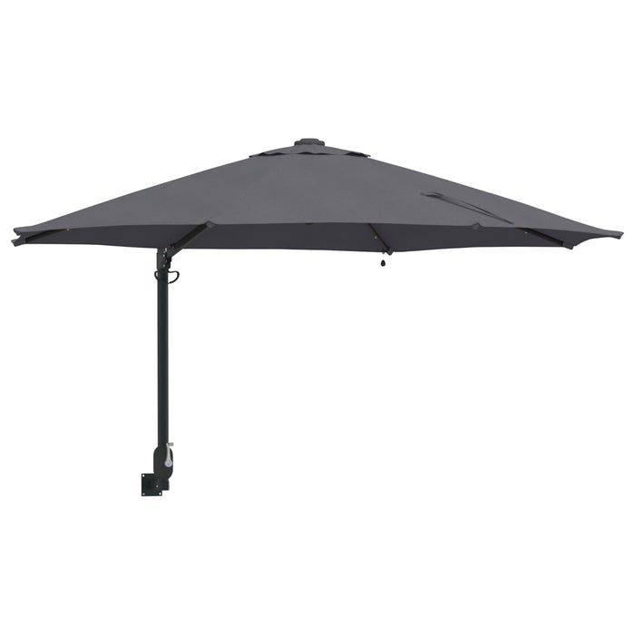 Umbrelă de Grădină Montată pe Perete cu LED-uri Antracit 248 cm - WALTI WALTI