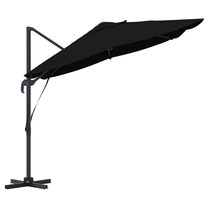 Umbrelă Cantilever Neagră Copertină din poliester cu cadru metalic - WALTI WALTI