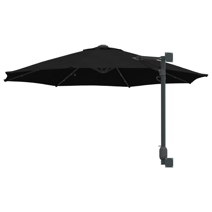 Parasol de Grădină Montat pe Perete cu LED-uri Negru 248 cm - WALTI WALTI