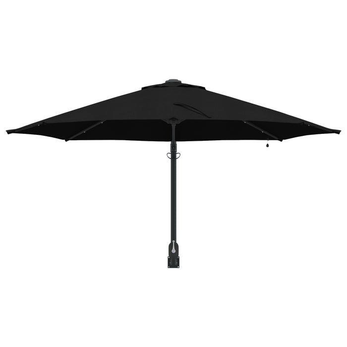 Parasol de Grădină Montat pe Perete cu LED-uri Negru 248 cm - WALTI WALTI