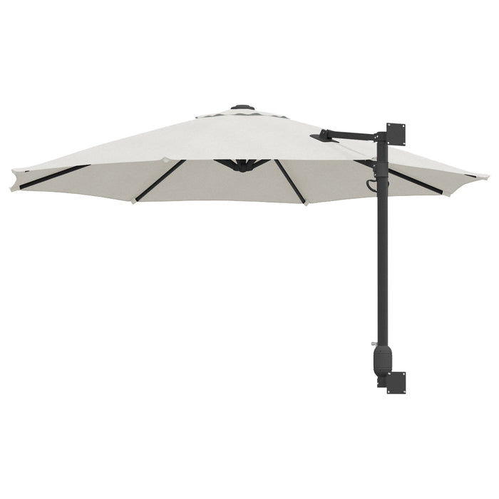 Umbrelă Cantilever Bej Poliester, Aluminiu Mare Pliabilă - WALTI WALTI