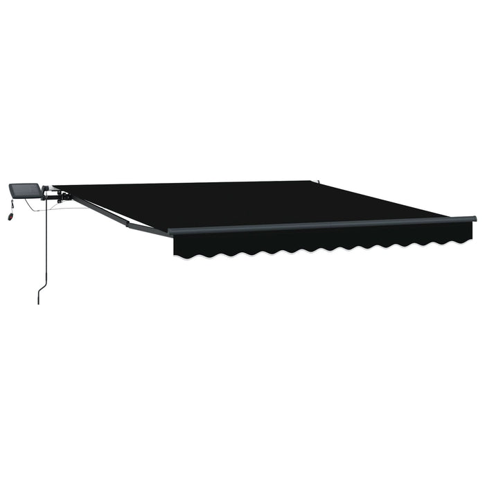 Marchiză Manuală Retractabilă cu LED Neagră 350x250 cm, vidaXL Material de Înlocuire pentru Marchiză 3,5x2,5 m Cadru Negru - WALTI WALTI