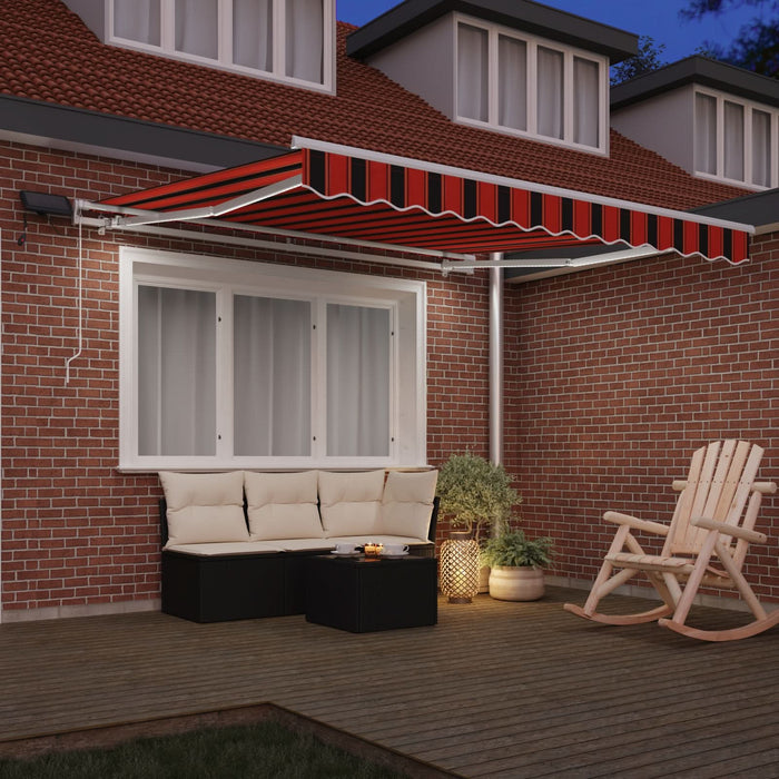 Marchiză retractabilă manuală cu LED Portocalie și Maro 300x250 cm - WALTI WALTI