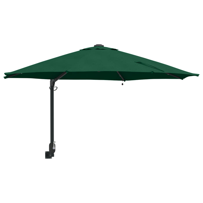 Umbrelă de Grădină Montată pe Perete cu LED-uri Verde 248 cm - WALTI WALTI