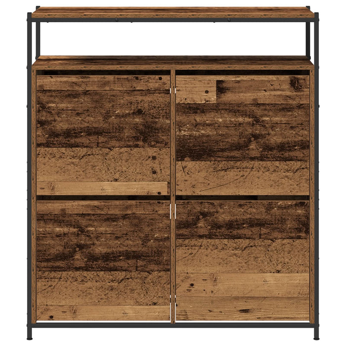 Cabinet pantofi cu 4 sertare pliante Lemn vechi 100x34x112 cm - WALTI WALTI