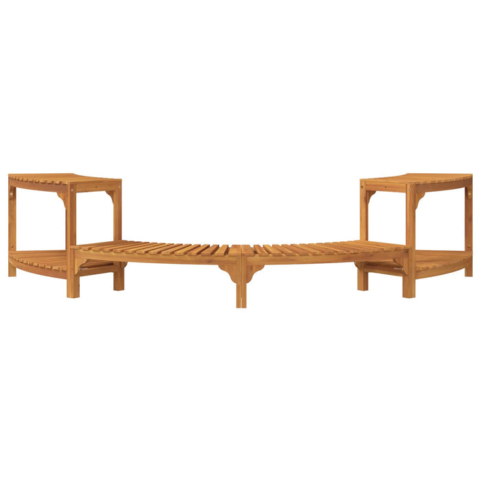 Împrejmuire pentru cadă cu hidromasaj Semicircular 272x120.5x55.5 cm Lemn solid de acacia - WALTI WALTI