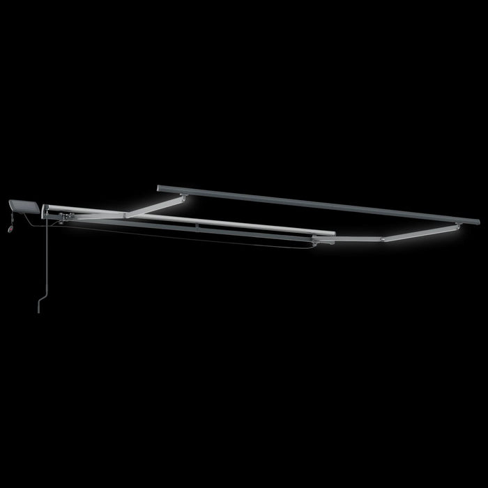 Marchiză manuală retractabilă cu LED neagră 300x250 cm, vidaXL material de înlocuire pentru marchiză 3x2.5 m cadru negru - WALTI WALTI
