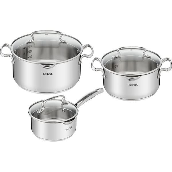 Set vase TEFAL Duetto Plus G719S674, 6 piese, 16-24cm, otel, argintiu WALTI