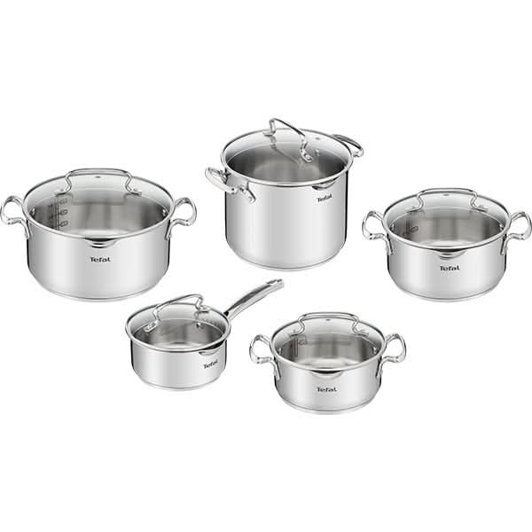 Set vase TEFAL Duetto Plus G719SA74, 10 piese, 16-24cm, otel, argintiu WALTI