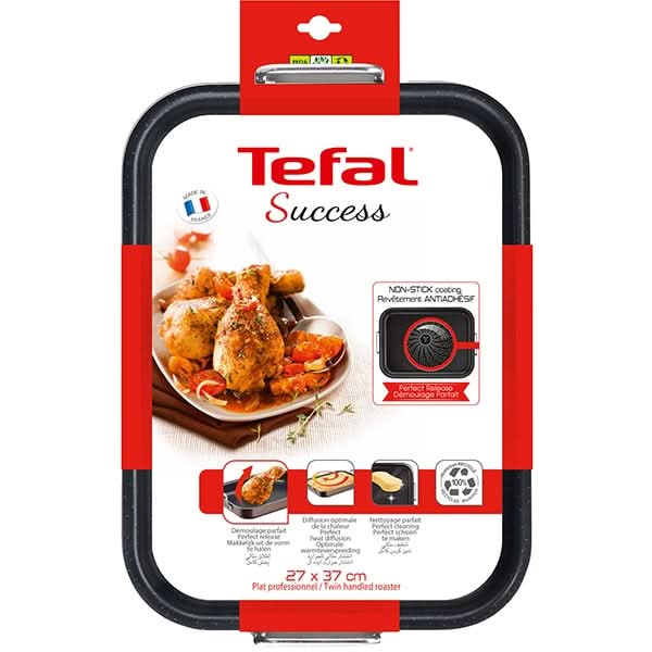 Tava de copt TEFAL Succes J1605902, 37x27cm, aluminiu, negru WALTI