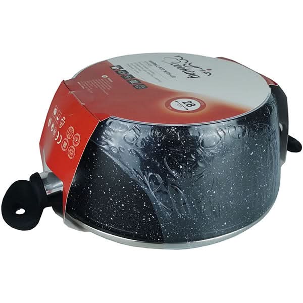 Oala cu capac MYRIA MY4428, 6l, 28cm, aluminiu, negru WALTI