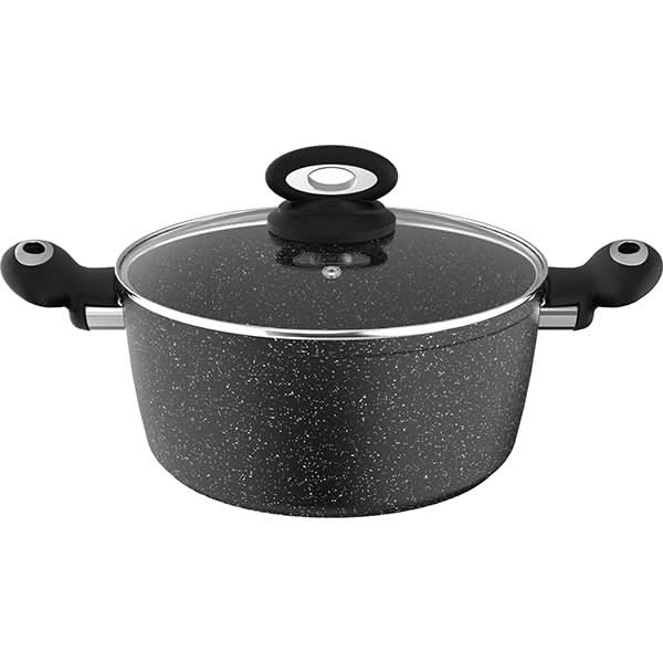 Oala cu capac MYRIA MY4428, 6l, 28cm, aluminiu, negru WALTI