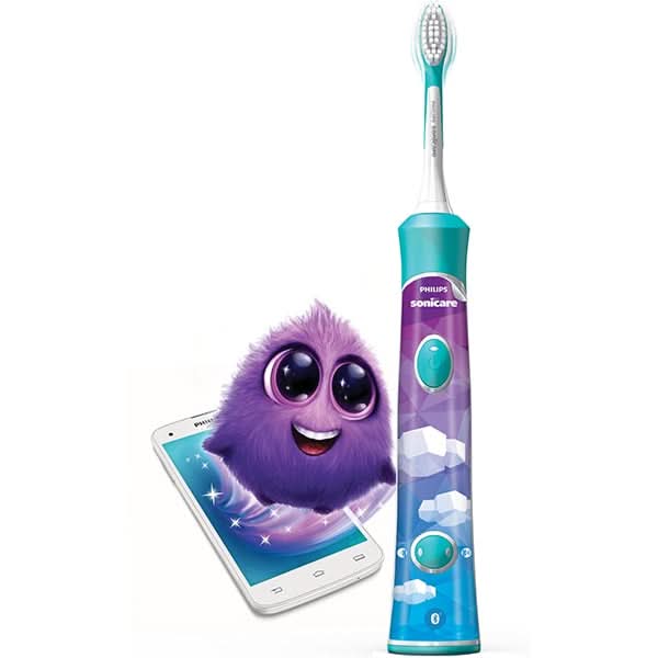 Periuta de dinti electrica pentru copii PHILIPS Sonicare For Kids HX6322/04, 62000 miscari/min, 2 programe, 2 capete, albastru - WALTI WALTI