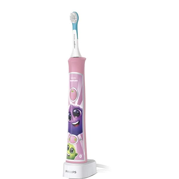 Periuta de dinti electrica copii PHILIPS For Kids HX6352/42, 62.000 miscari/min, 2 programe, 2 capete, roz WALTI