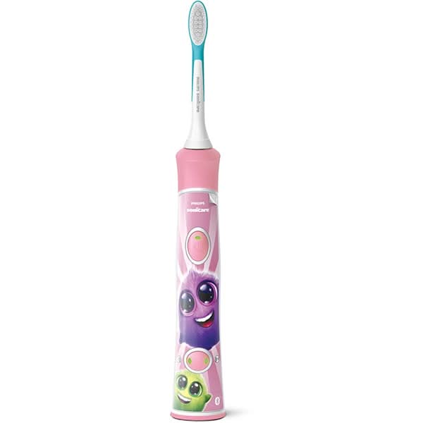 Periuta de dinti electrica copii PHILIPS For Kids HX6352/42, 62.000 miscari/min, 2 programe, 2 capete, roz WALTI