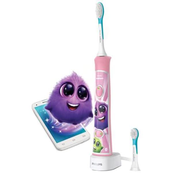 Periuta de dinti electrica copii PHILIPS For Kids HX6352/42, 62.000 miscari/min, 2 programe, 2 capete, roz WALTI