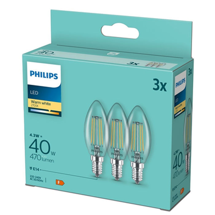 PHILIPS Led Classic 40 W B35 E14 Pachet 3 bucati - WALTI WALTI