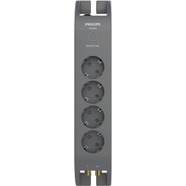 Prelungitor cu protectie PHILIPS SPN5144A/58 4 prize, 2m, negru WALTI