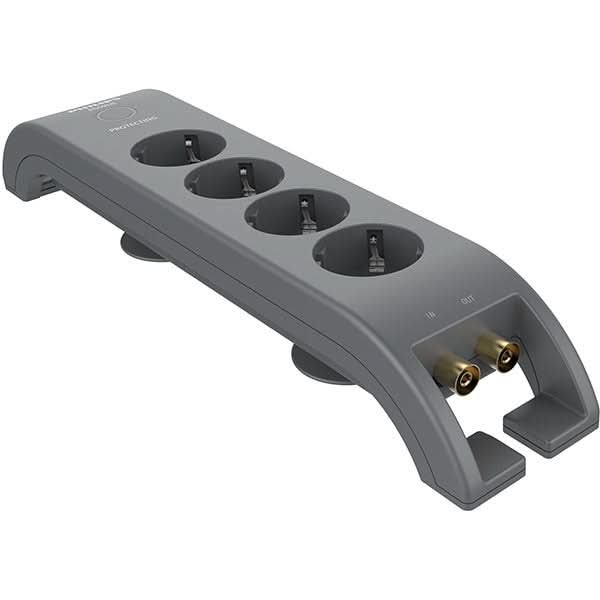 Prelungitor cu protectie PHILIPS SPN5144A/58 4 prize, 2m, negru WALTI