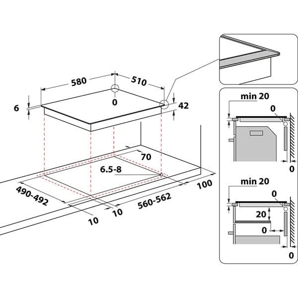 Plita incorporabila WHIRLPOOL AKT 8090/NE, Vitroceramica, 4 arzatoare, negru WALTI