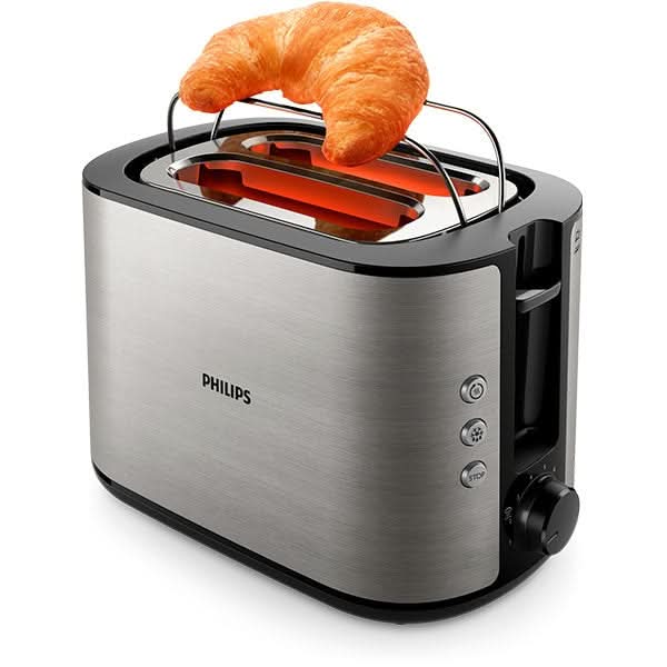 Prajitor de paine PHILIPS Viva Collection HD2650/90, 2 felii, 950W, argintiu-negru WALTI