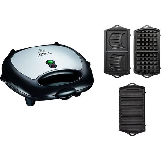 Sandwich maker TEFAL Break Time SW614831, 700W, 3 placi detasabile, negru-argintiu - WALTI WALTI