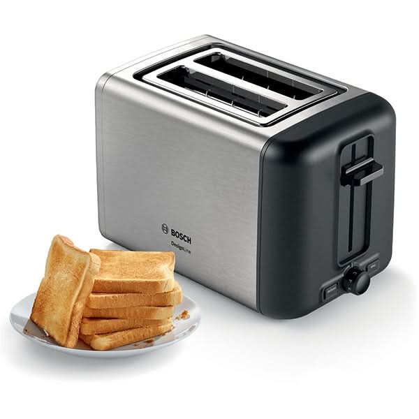 Prajitor de paine BOSCH CompactLine TAT3P420, 2 felii, 970W, argintiu-negru WALTI