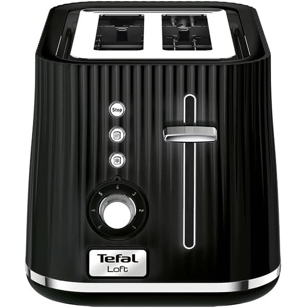 Prajitor de paine TEFAL Loft TT761838, 2 felii, 850W, negru-argintiu WALTI
