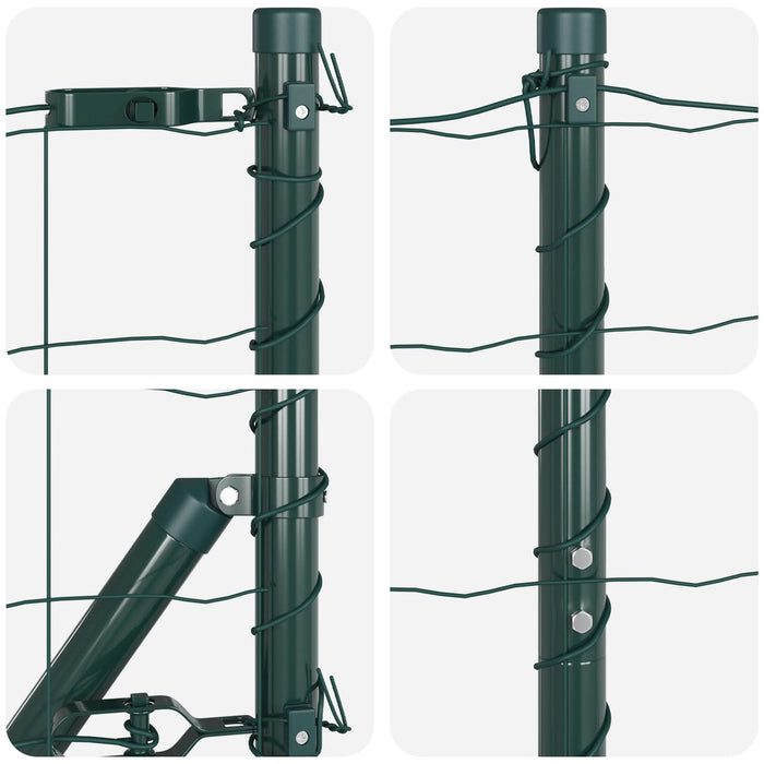 Euro Fence Set de 2 Verde Oțel vopsit electrostatic 10 x 1.0 m - WALTI WALTI